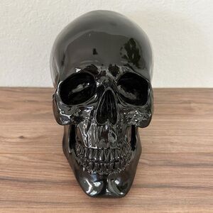Halloween Large Black Skull Head Table Decor